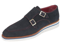 Thumbnail for Paul Parkman Men's Smart Casual Monkstrap Shoes Navy Suede  US , EU SIZES - 1 COLOR -