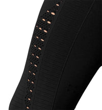 Thumbnail for Savoy - Mesh Seamless Legging With Ribbing Detail - Black - 1 COLOR -