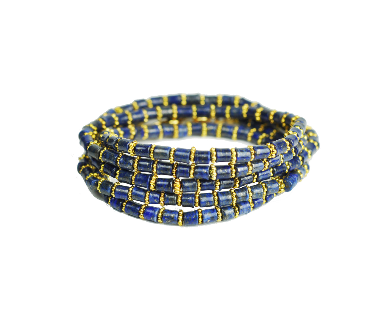 Gena Myint - Lapis Lazuli Wrap Bracelet -