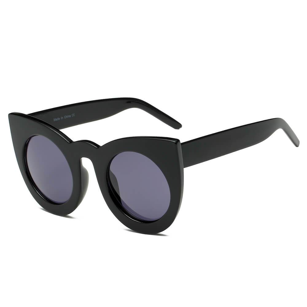 Hinton | S1066 - Women Round Cat Eye Oversize Sunglasses - 4 COLORS -