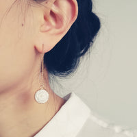 Thumbnail for Porcelain Rose With Pearl Gold-Filled Chain Earrings -