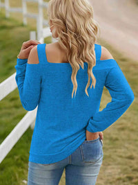 Thumbnail for Full Size Cutout Cold Shoulder Blouse - T - 6 COLORS -