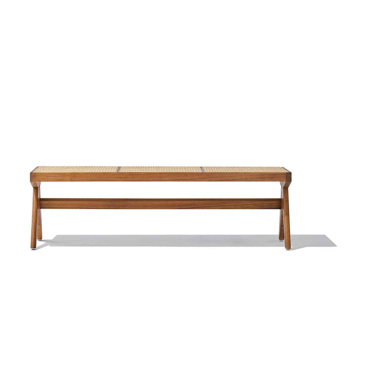 GFURN - Célia Bench - Walnut & Natural Rattan -