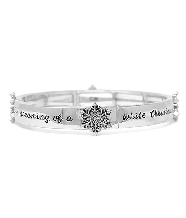 Fashion Hut Jewelry - White Christmas Snowflake Bracelet -