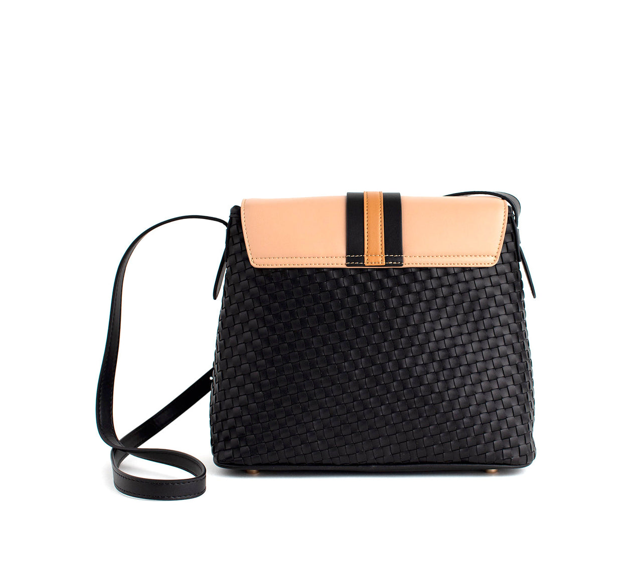 GUNAS NEW YORK - Kate - Black Vegan Basket Weave Bag - 1 COLOR -