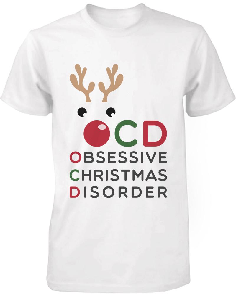 'OCD' - Obsessive Christmas Disorder - White Cotton T-Shirt - 1 COLOR -