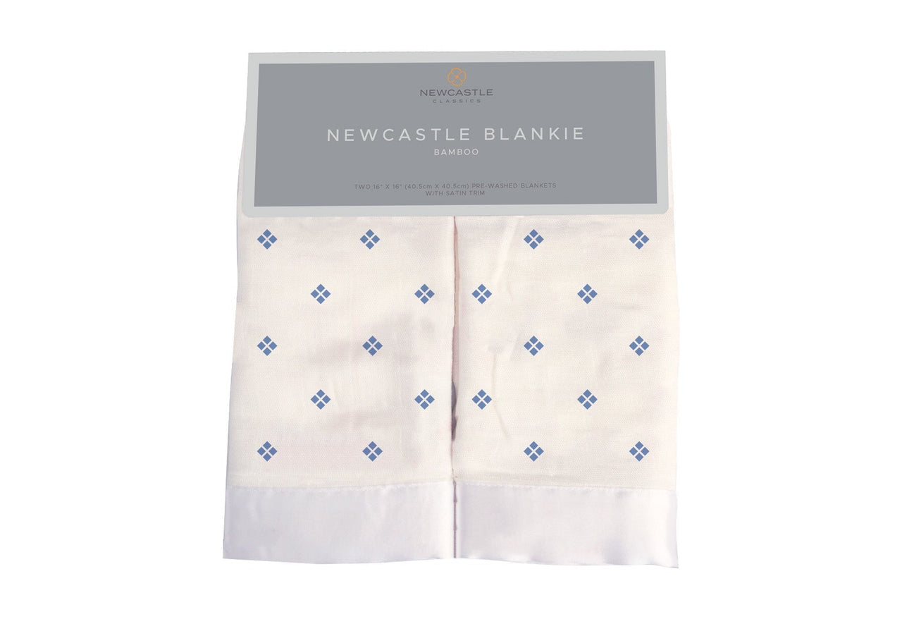 Periwinkle Diamond Polka Dot Bamboo Newcastle Blankie -