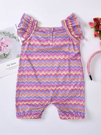 Thumbnail for Baby Girl Printed Bow Detail Square Neck Romper - T - 2 COLORS - 5 SIZES -