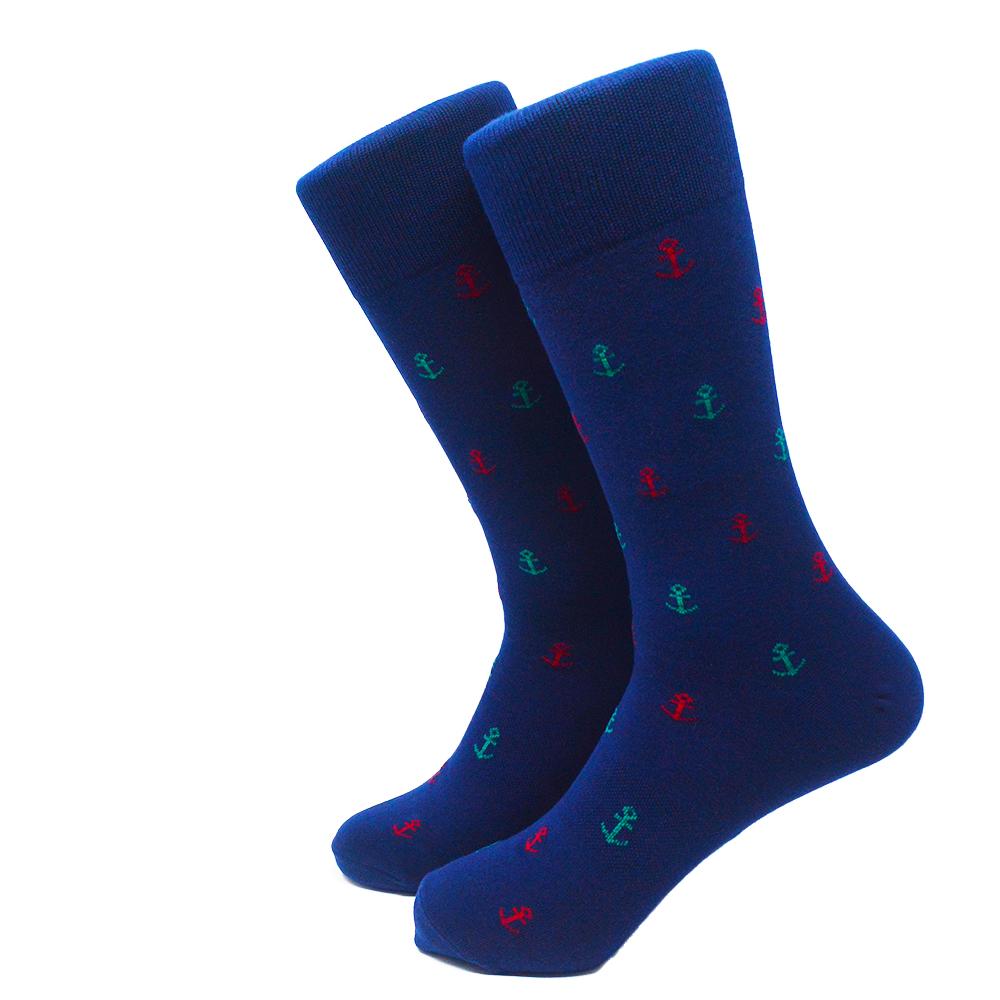 Summer Ties - Anchor Socks - Men's Mid Calf - Port & Starboard - 1 COLOR -