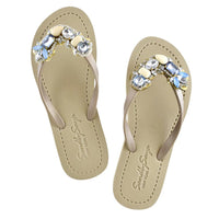 Thumbnail for SAND BY SAYA N.Y. - Blue York - Rhinestone Flat Flip Flops Sandal - 5 COLORS -