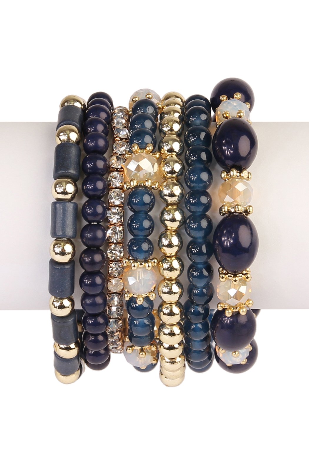 Riah Fashion -  - Multibead Stackable Bracelet - 7 COLORS -