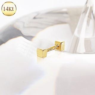 14Kt Yellow Gold Cubed Cartilage Earring -