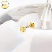 Thumbnail for 14Kt Yellow Gold Cubed Cartilage Earring -