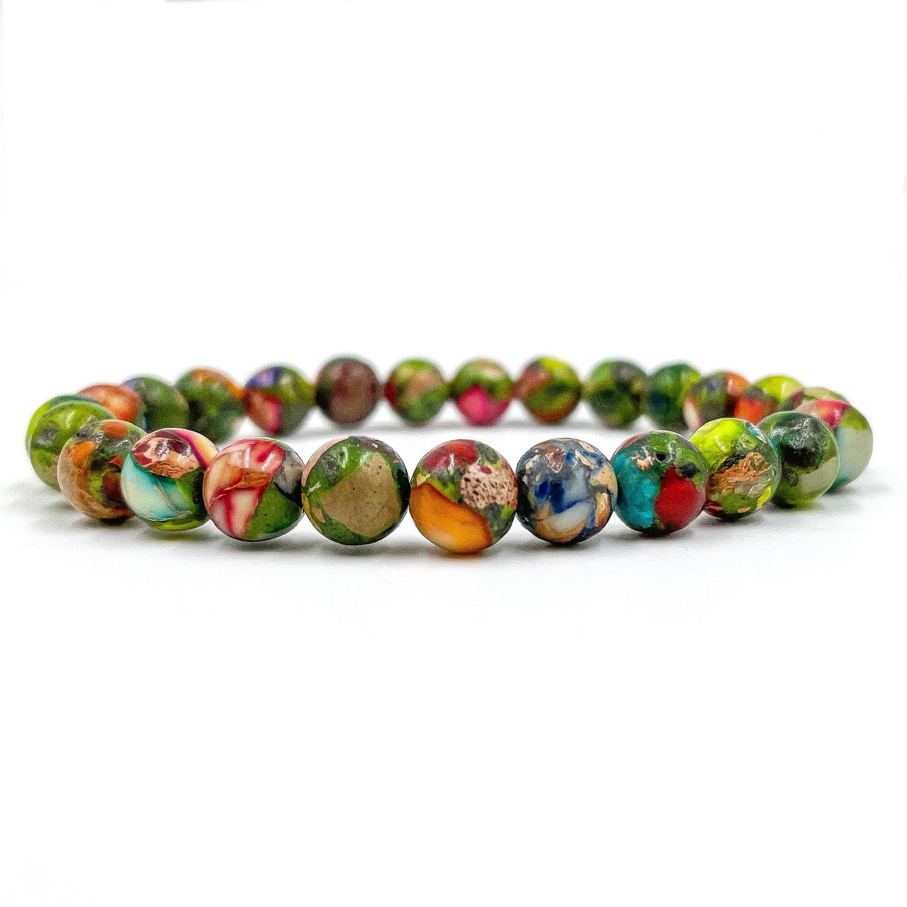 Union - Rainbow Imperial Jasper Gemstone Beaded Bracelet -