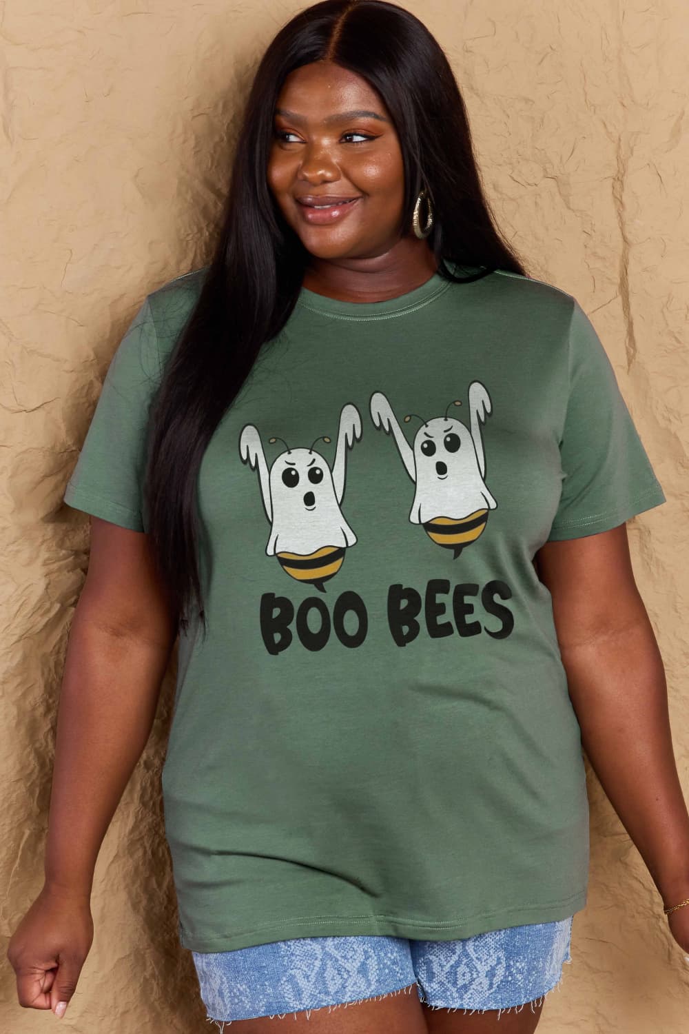 Simply Love Full Size BOO BEES Graphic Cotton T-Shirt - T - 3 COLORS -