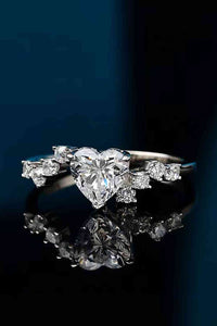 Thumbnail for 1 Carat Moissanite Heart 925 Sterling Silver Ring