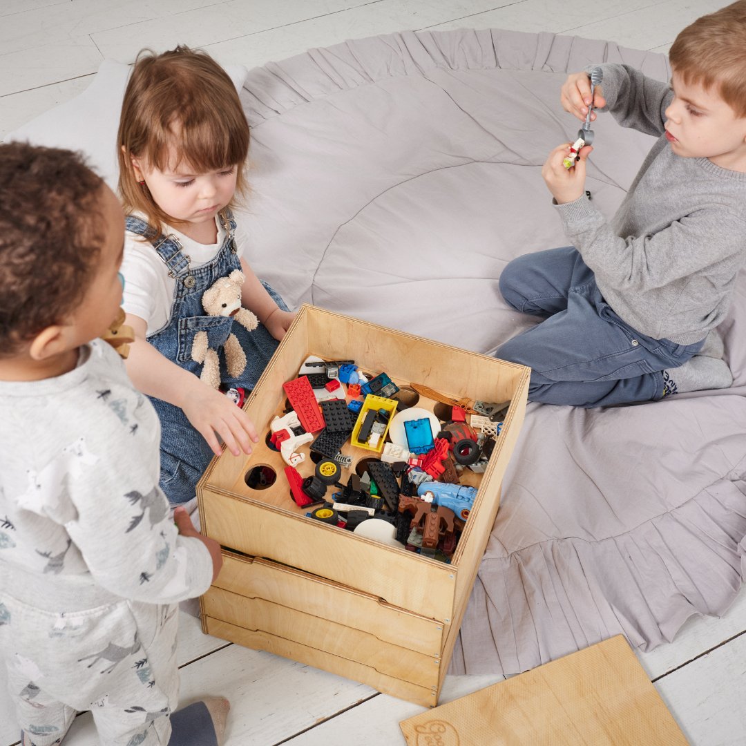 3in1 Montessori Shelves Set: Bookshelf + Toy Shelf + Lego Sorter