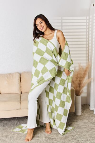 Cuddley Checkered Decorative Throw Blanket - T - 6 COLORS -