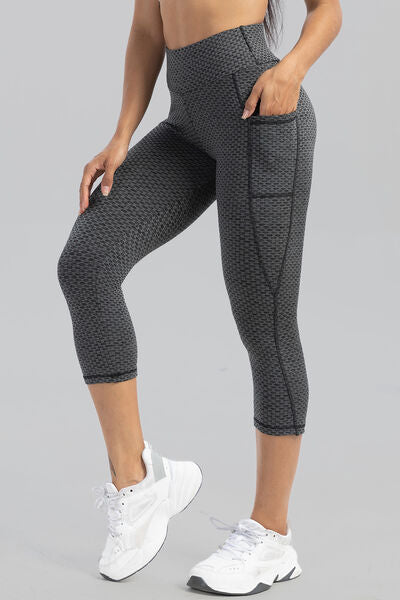 Contrast Stitching High Waist Active Capris Leggings - T - 1 COLOR -