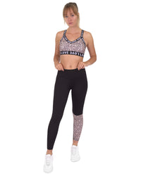 Thumbnail for Savoy - Jordena Leggings & Sports Bra Set - Black & Leopard Print - 2 PCS. - S,M,L - 1 COLOR