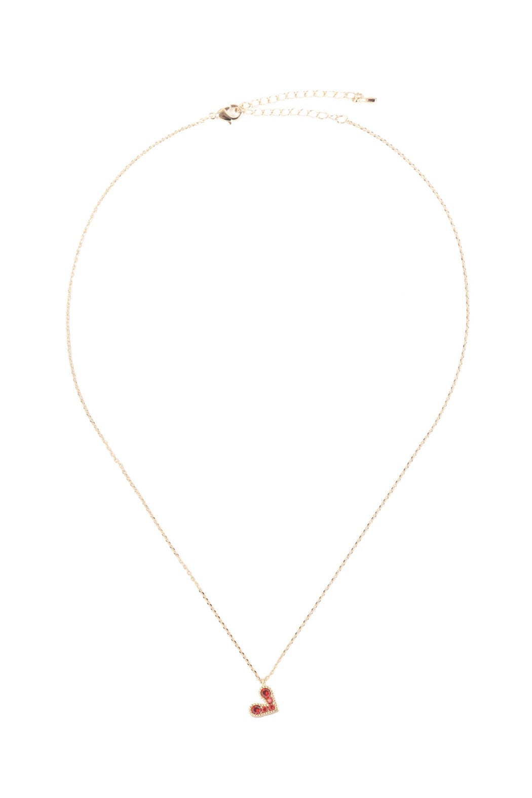 Brass Zirconia Heart Pendant Necklace with 3' extender - 3 COLORS -