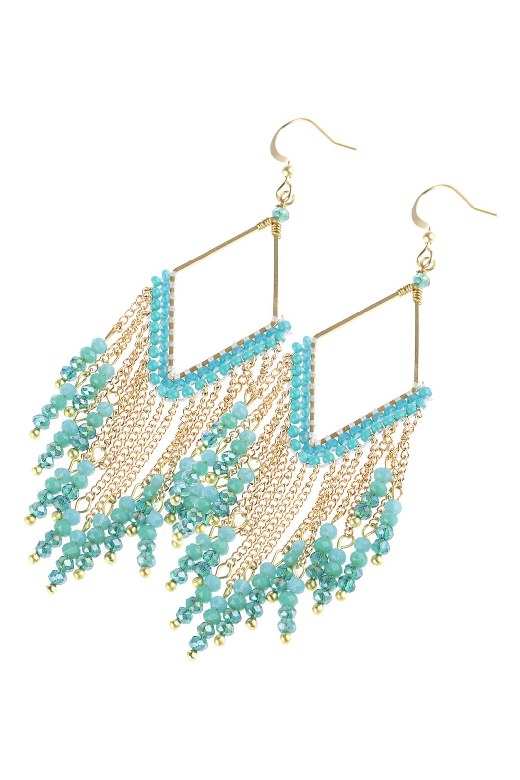 Riah Fashion - Dangle Beaded Earrings - 4 COLORS -