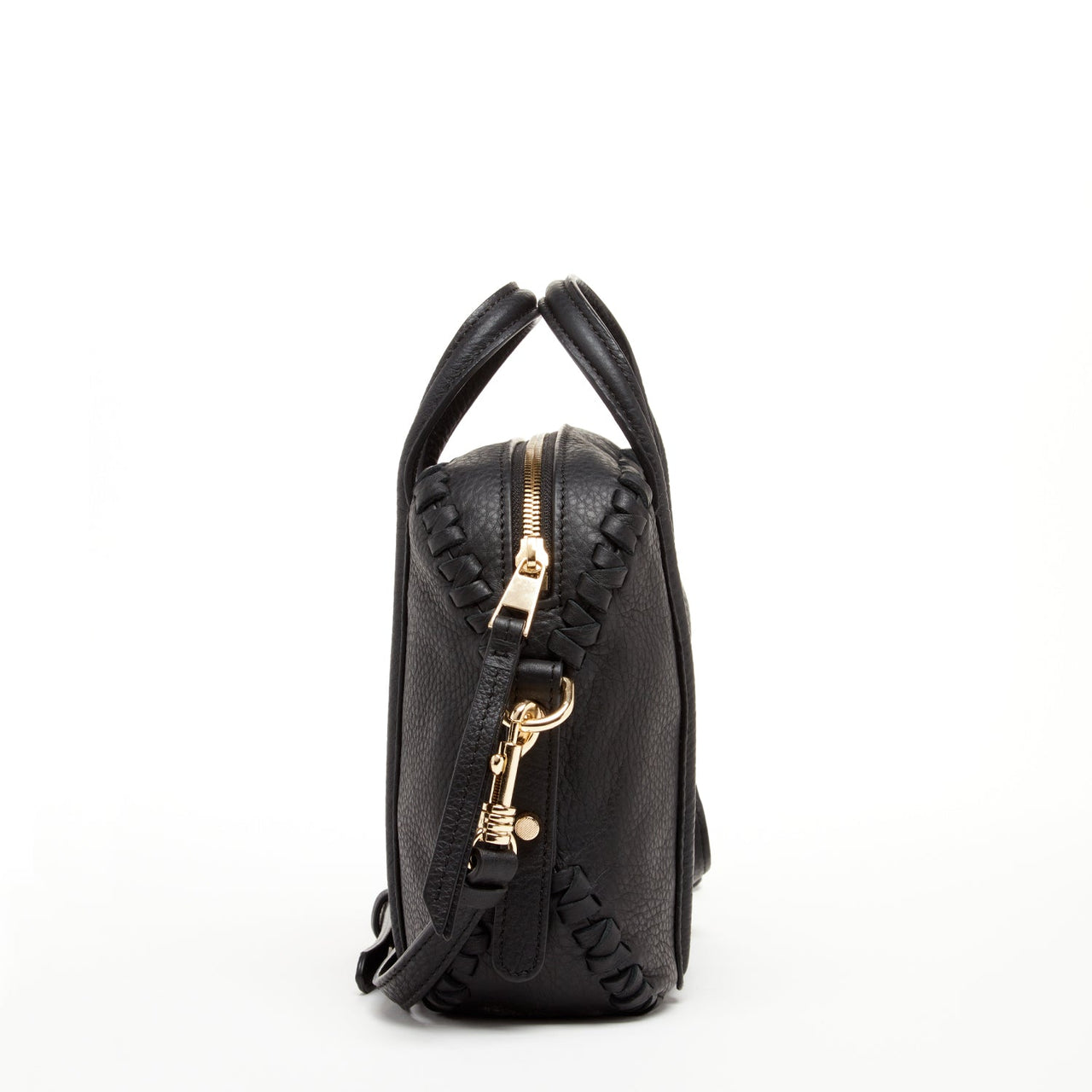 Evelyn Black Leather Crossbody Bag -