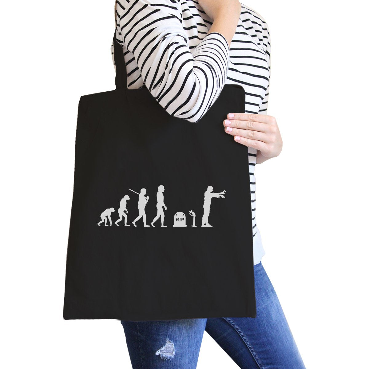 ZOMBIE EVOLUTION - Black Canvas Bags - 1 COLOR -