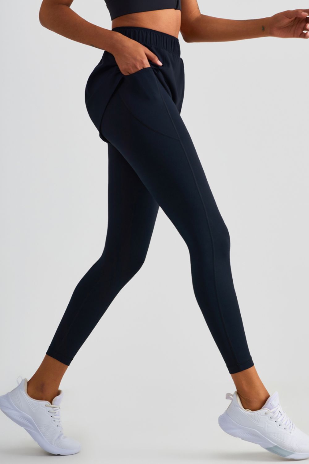 Elastic Waist Sports Leggings - T - 4 COLORS -