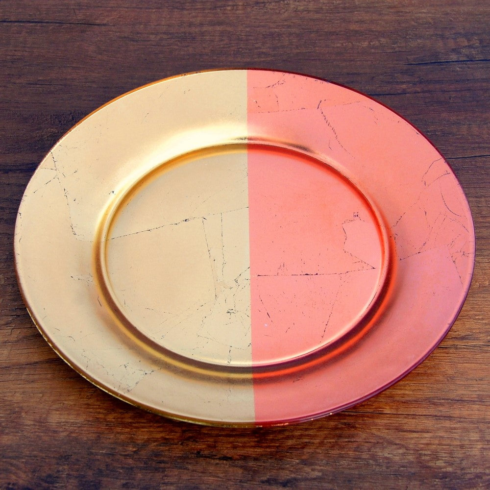 GILT - MEZZO Set/4 Gold/Rose Salad Plates -