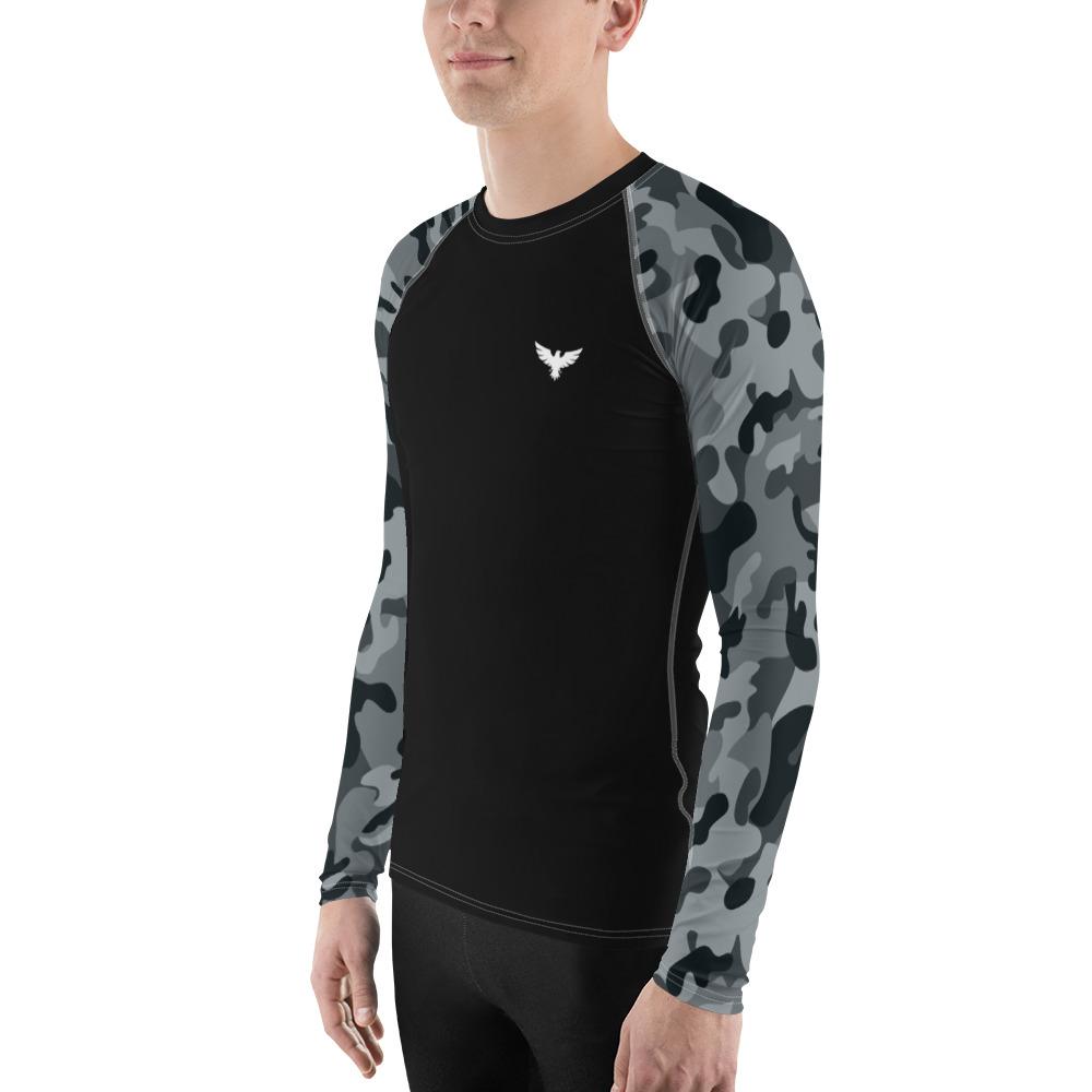 FYC - Men's Black Camo Sleeve Performance Rash Guard UPF 40+ - 1 COLOR -