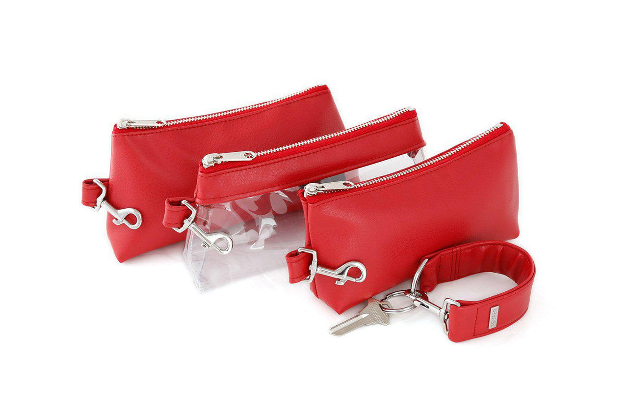 Keyper - Perfect Red Vegan Leather 4 PC WRISTLET SET - 2 OPTIONS -