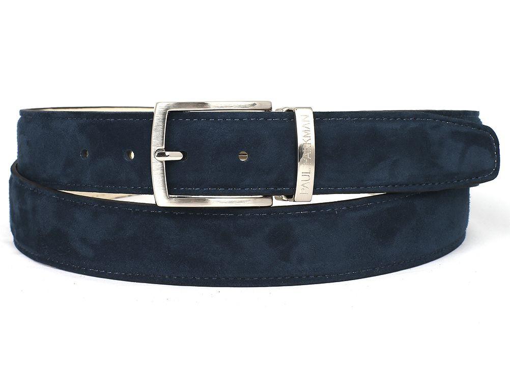 PAUL PARKMAN - Men's Navy Suede Belt -