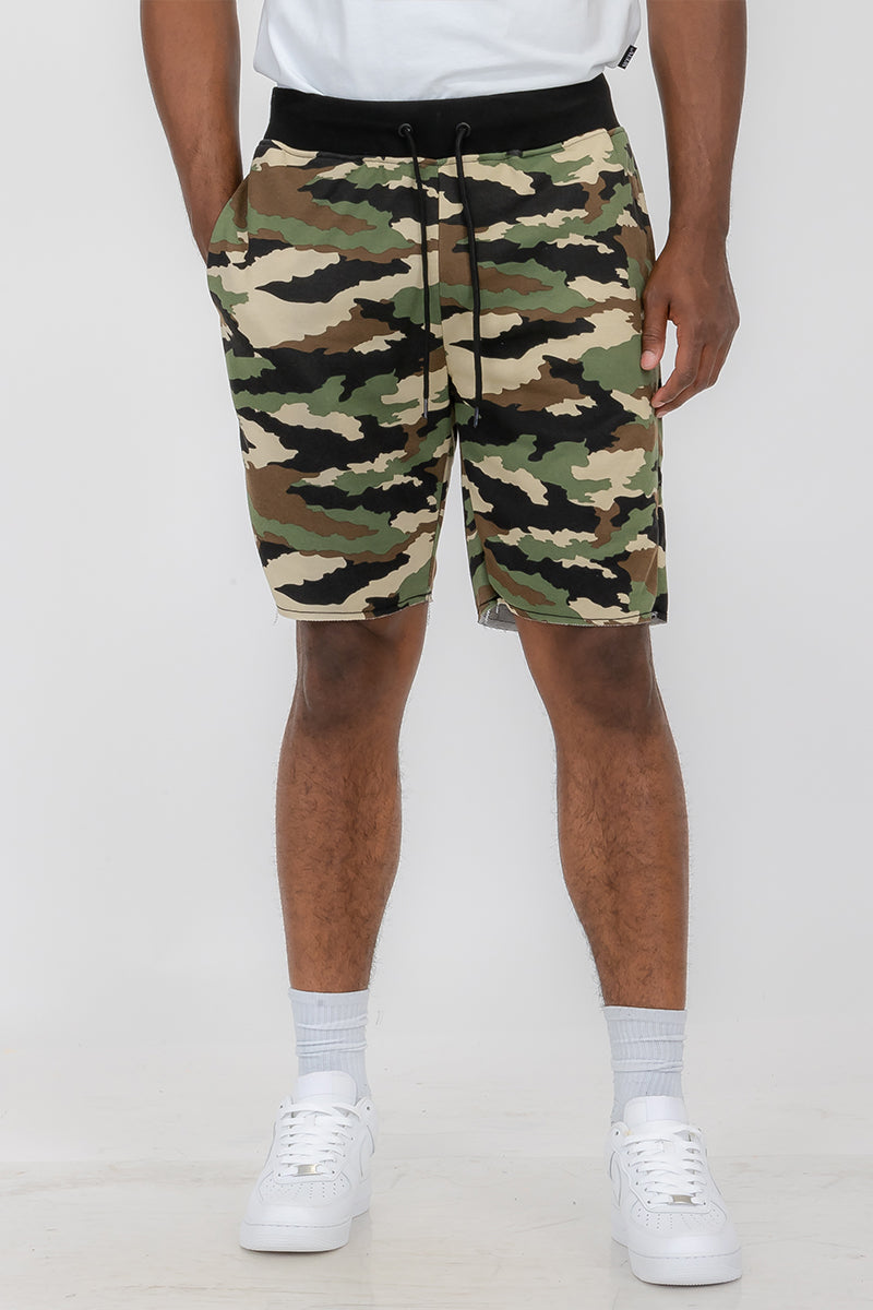 Raw Cut Cotton Shorts - 1 CAMO COLOR -