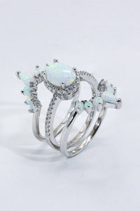 Thumbnail for 925 Sterling Silver Opal Ring - T - SIZES 5 THRU 10 - 1 COLOR -