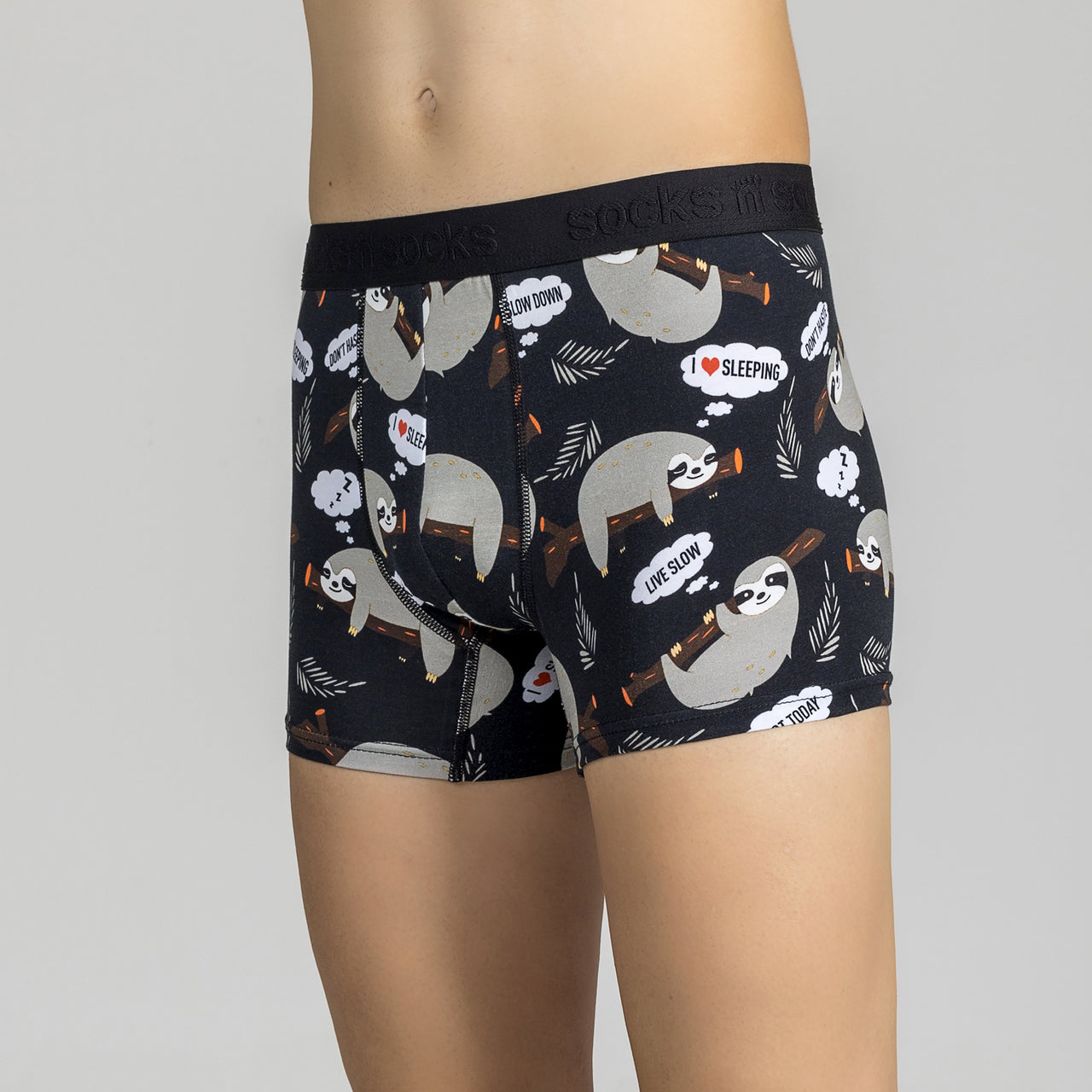 Men's Lazy Sloth Boxer Brief - 1 COLOR -