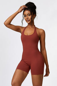 Thumbnail for Halter Neck Sports Romper - T - 4 COLORS -