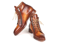 Thumbnail for Paul Parkman - Men's Side Zipper Leather Boots Light Brown -