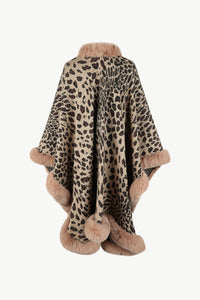 Thumbnail for Leopard Open Front Poncho - T - 4 COLORS -