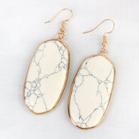 Thumbnail for USA - Natural Oval Stone Earrings - 9 COLORS -