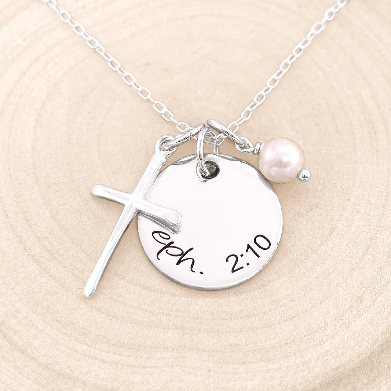 Cross Necklace With Custom Bible Verse -