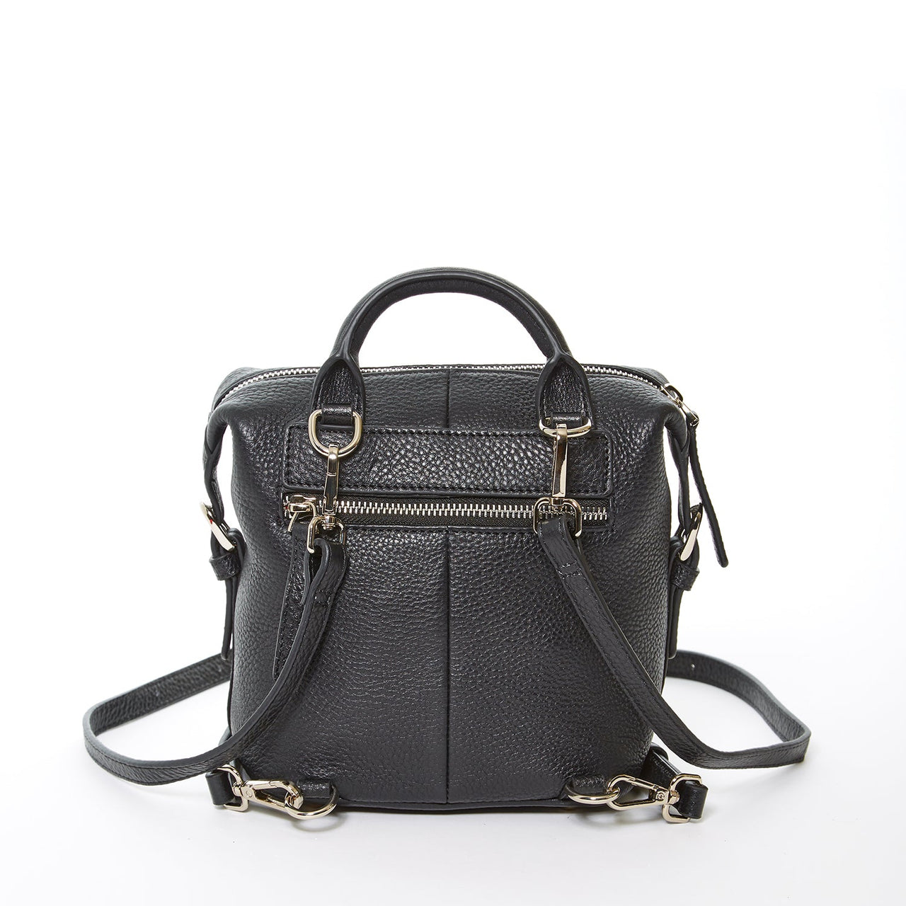 Ashley Small Black Leather Backpack -