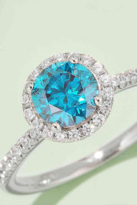 Thumbnail for 1 Carat Moissanite 925 Sterling Silver Halo Ring