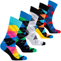 Thumbnail for Men's Funky Argyle Socks - 5 PACK -