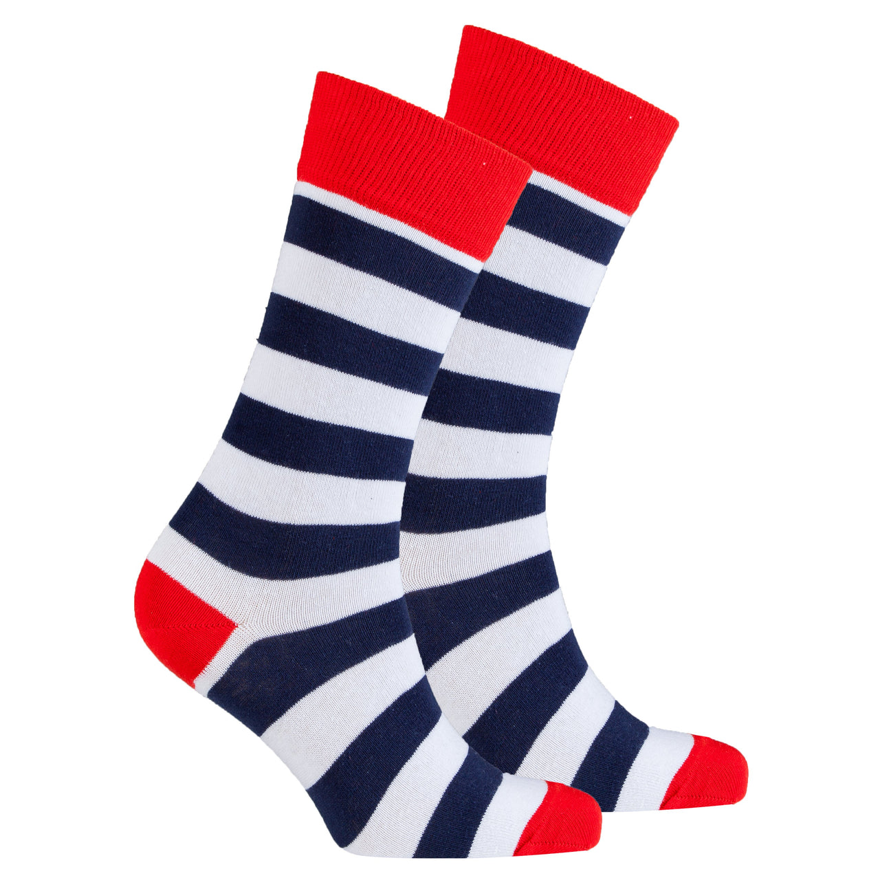 Men's Navy-White Stripes Socks - 1 COLOR -