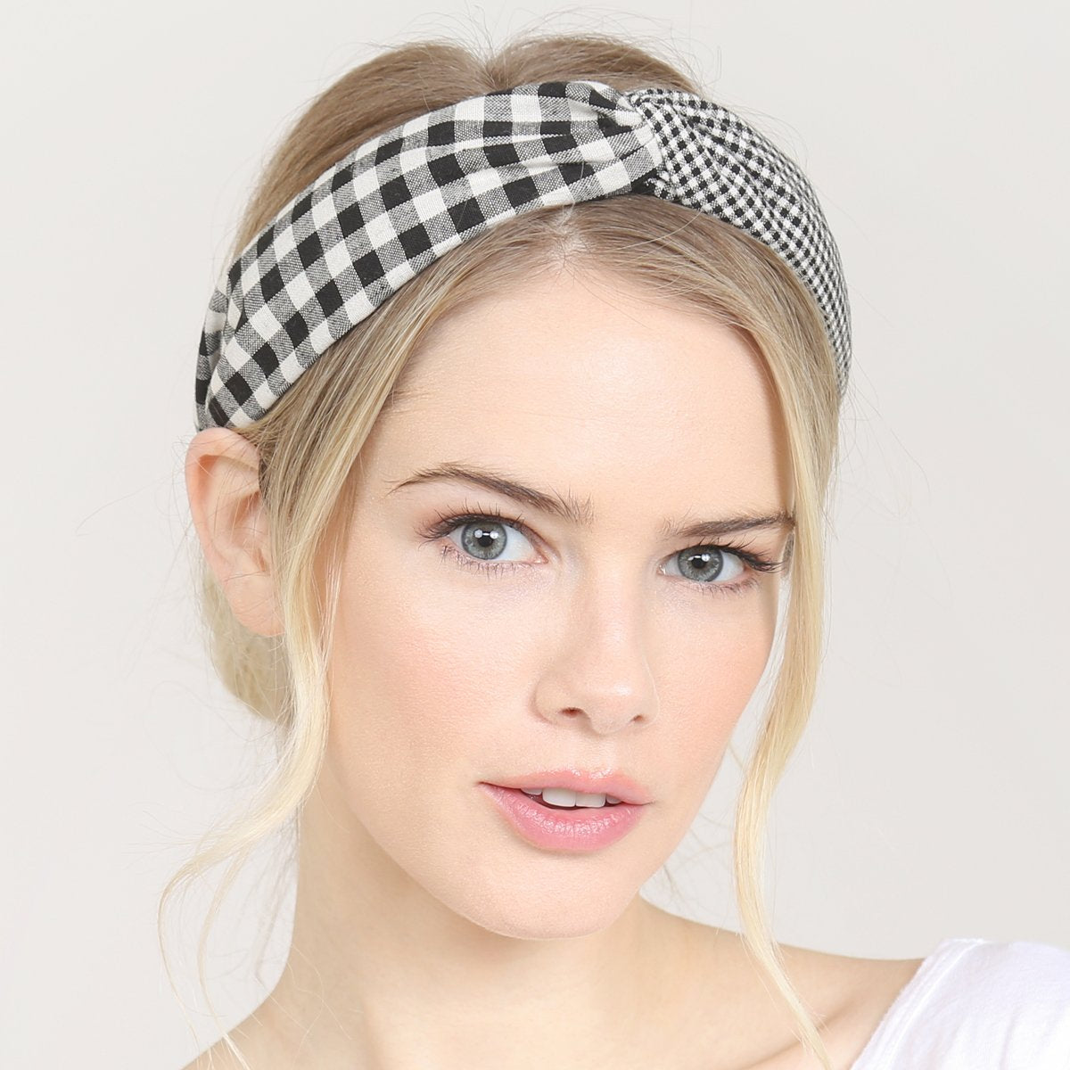 Riah Fashion - Plaid Knotted Fabric Coated Hair Band - 2 COLORS -