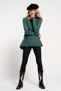 Thumbnail for Q2 - Batwing Jumper in Green - 2 SIZES - 1 COLOR -