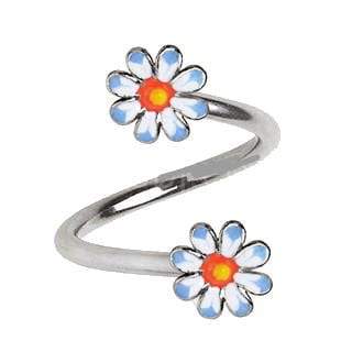 316L Stainless Steel Daisy Flower Twist Navel Jewelry -