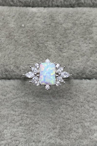 Thumbnail for 925 Sterling Silver Zircon and Opal Ring - T - SIZES 5 THRU 10 - 1 COLOR -