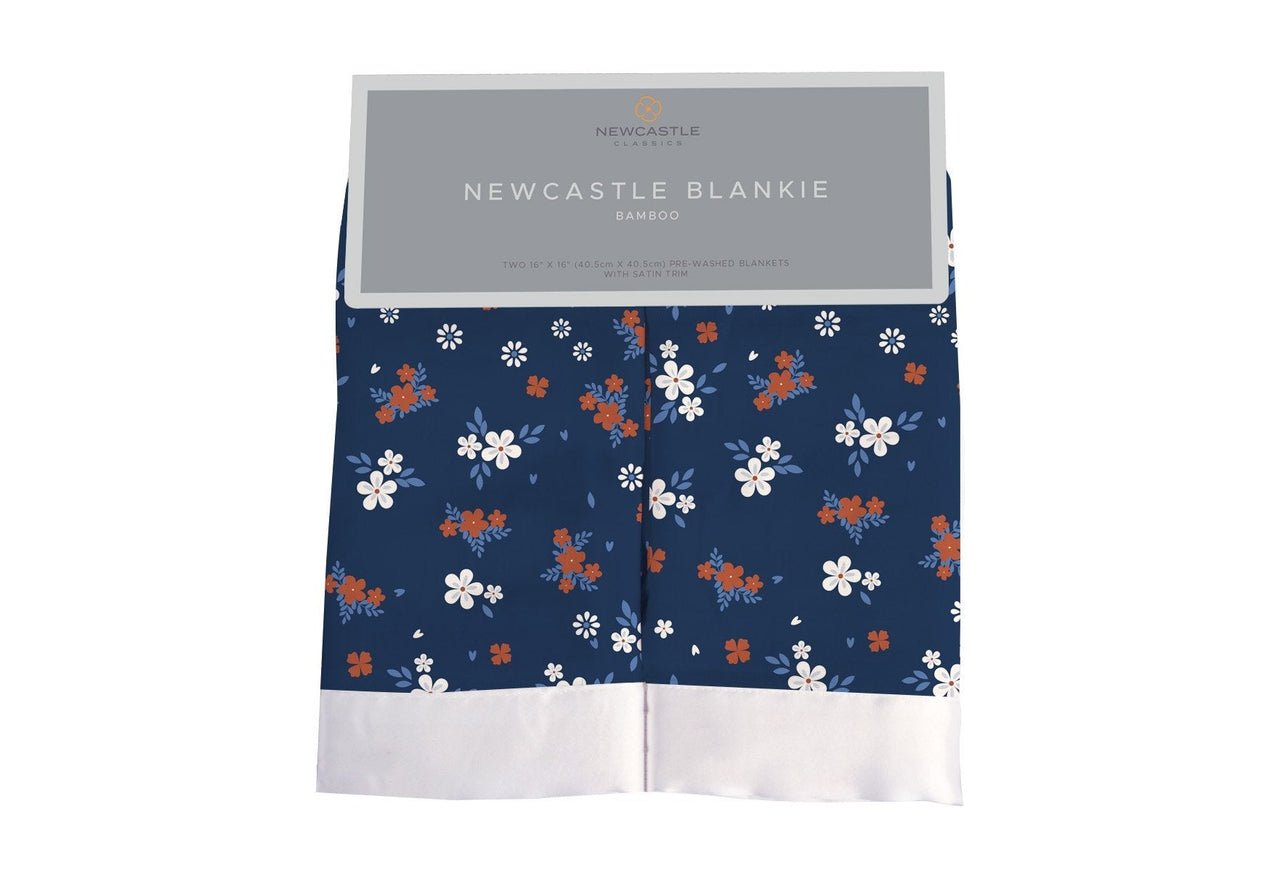 Newcastle - Serenity Floral Bamboo Muslin Security Baby Blankie -